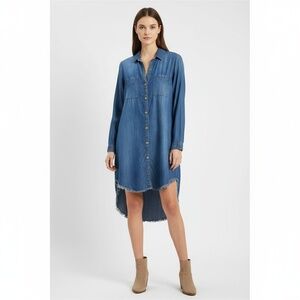 Cloth & Stone Womens Anthropologie Denim Dress Medium Blue Rodeo Cowgirl Western